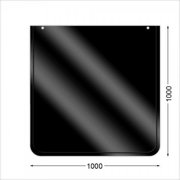 Ofenblech, 1000 x 1000 mm, schwarz emailliert, 3-seitig gesickt