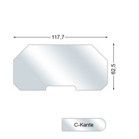 CERA Design Glasvorlegeplatte, 1177 x 625 mm, Kaminofen Pepper 20