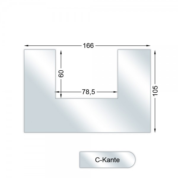 CERA Design Glasvorlegeplatte aus Einscheibensicherheitsglas für Kamin KLC100