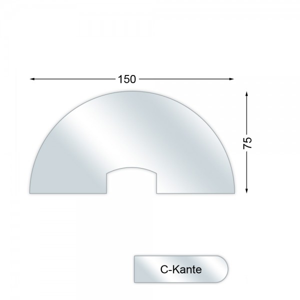 CERA Design Glasvorlegeplatte, 1500 x 750 mm, Kaminofen Solitherm und Prego, Volare, nano, nano +