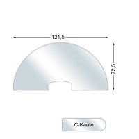 CERA Design Glasvorlegeplatte, 1510 x 755 mm, Kaminofen Scusi und Scusi+