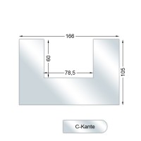 CERA Design Glasvorlegeplatte aus Einscheibensicherheitsglas  für Kamin KLC100